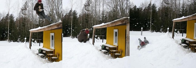 Pärast abistavat hüpet sooritas Tanel ka keerukama iseseisva