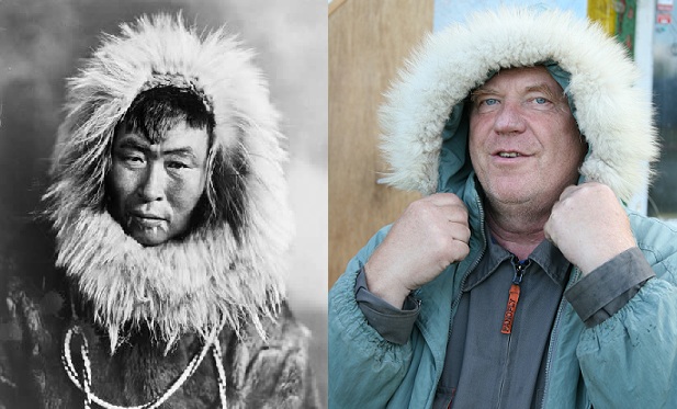 Eskimo ja Viktor karvase kapuutsiga