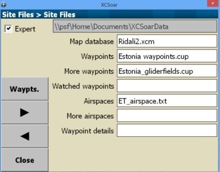 XCSoar Eesti andmed